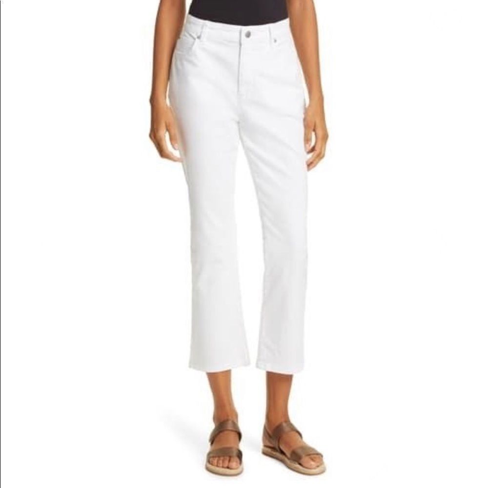 Eileen Fisher White Slim Crop Organic Cotton Jean